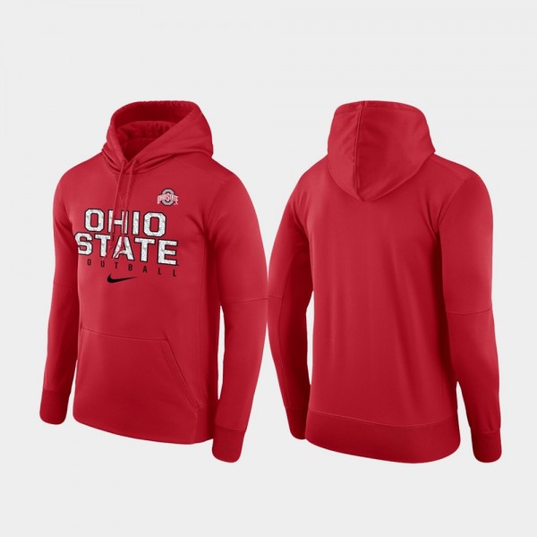 Ohio State Buckeyes Men's Practice Performance Scarlet College Football Hoodie 2404IBOB8